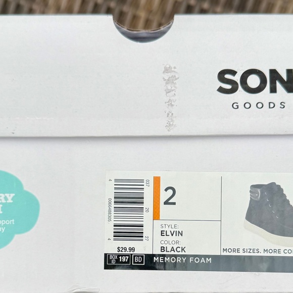 ✨ Sonoma Goods for Life Kids’ High-Top Sneakers – Black, Size 2 NWT ✨ - Picture 4 of 4
